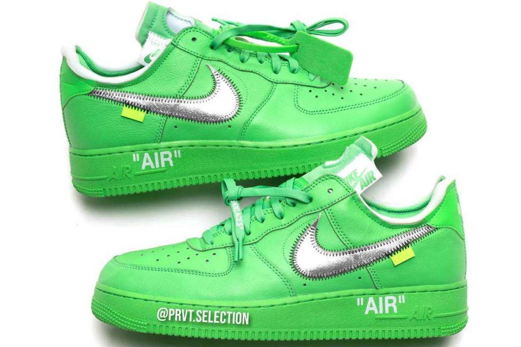 nike air force neon green off white