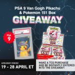 SNKRDUNK TCG Giveaway PSA 9 Graded Van Gogh Pikachu Pokemon 151 Booster Box