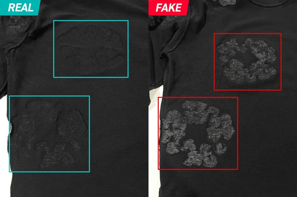 Denim Tears Long Sleeve Cotton Wreath Tee Real vs Fake