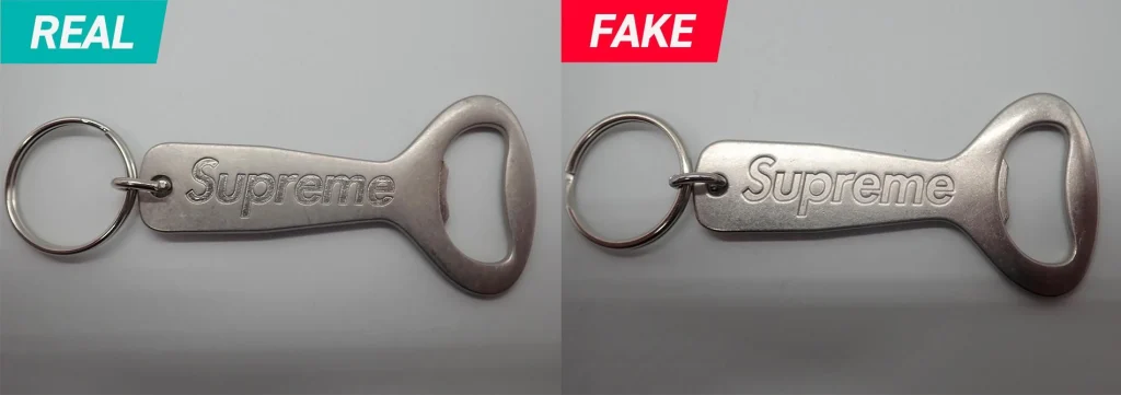 Supreme Bottle Opener Keychain Silver Real vs Fake