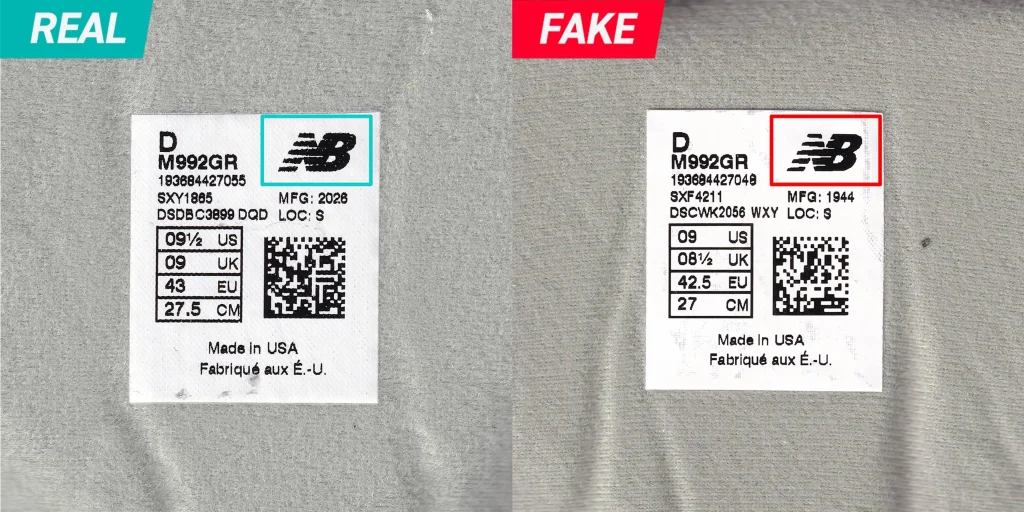 New Balance 992 Gray Real vs Fake