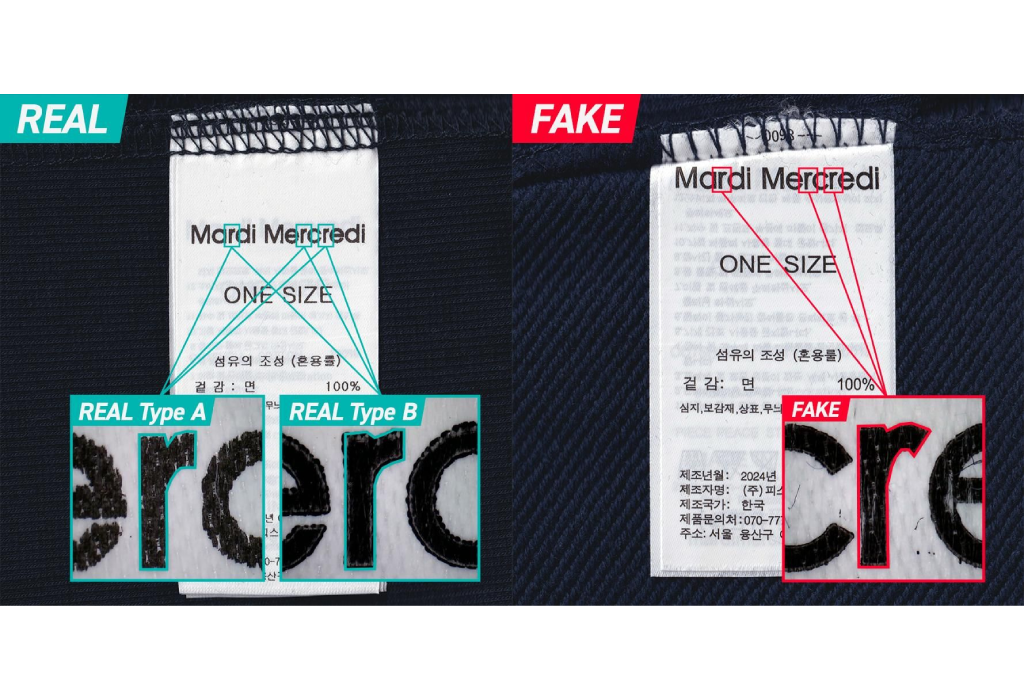Real vs. Fake Mardi Mercredi Sweatshirt Flowermardi Needlework Authentication Guide