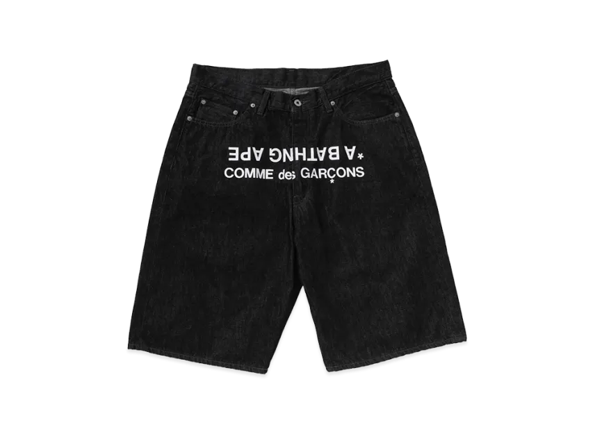 A BATHING APE x COMME des GARCONS Relaxed Fit Denim Shorts 