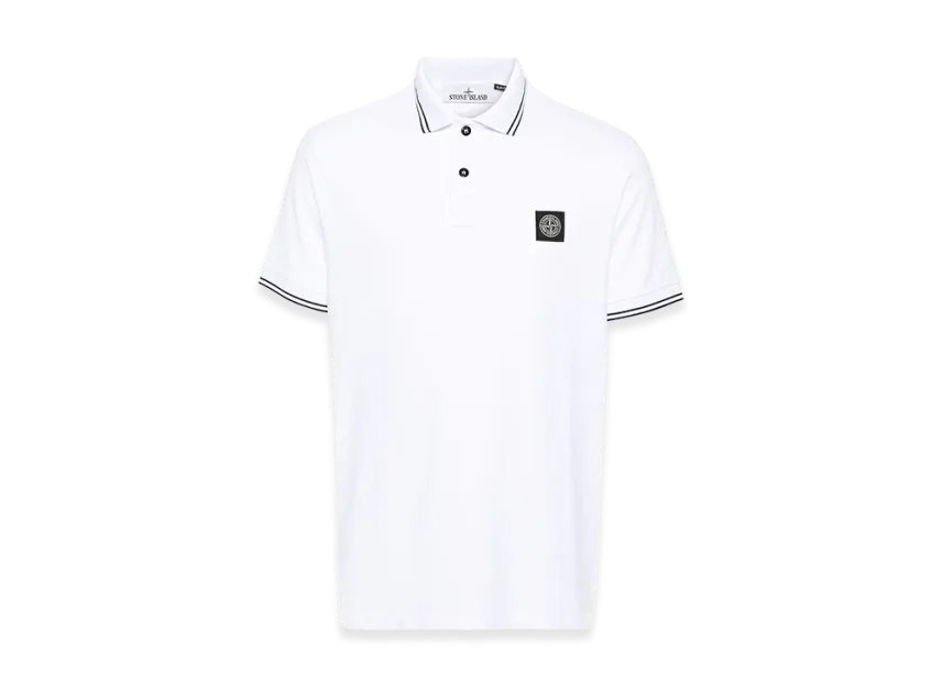 Stone Island Polo Shirt In Cotton With Logo 