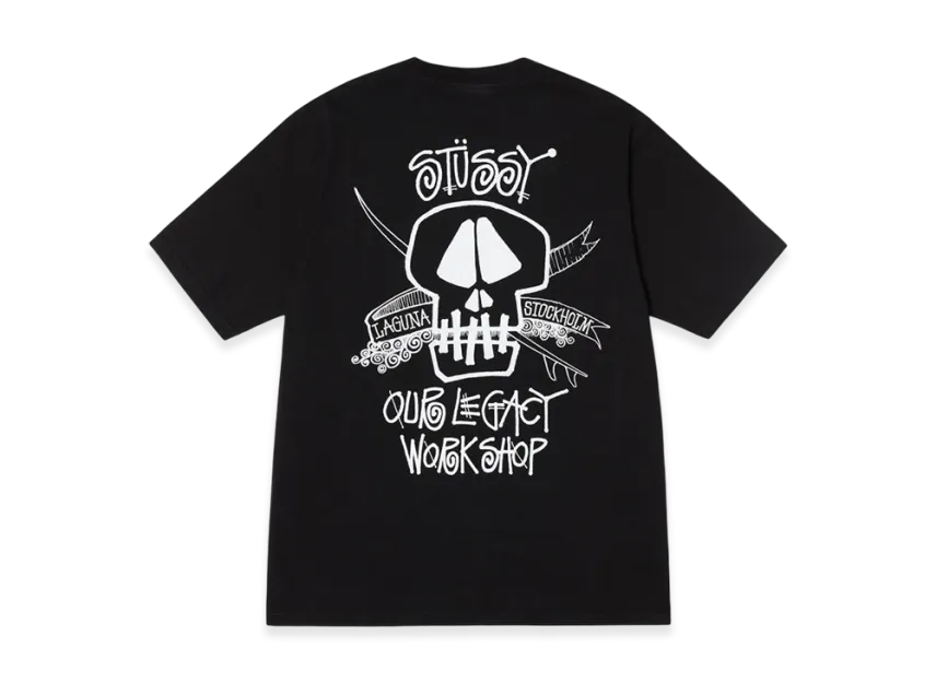 Stussy x Our Legacy Work Shop Surf Skull Pigment Dyed Tee 